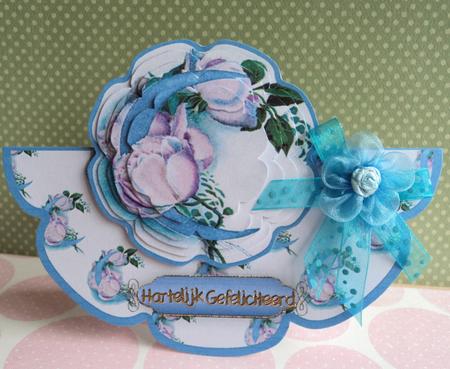 Moon Roses Rocker Card and Shaped Pyramid by Marijke Kok