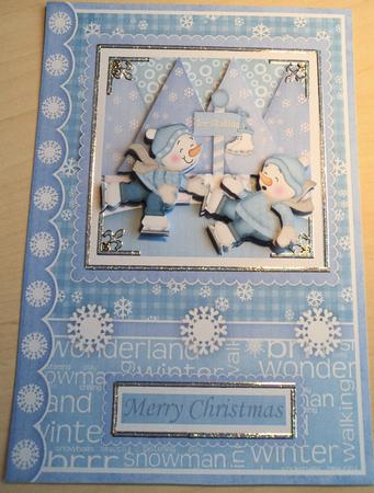 Skating Snowmen Topper and Decoupage by Marijke Kok