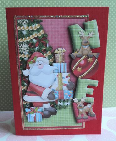 Santas Visit Over the Side Card and Decoupage by Marijke Kok