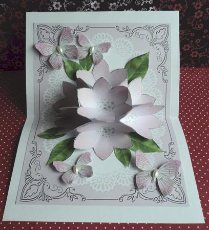 Pink Bouquet with Butterflies Pop-up by Marijke Kok