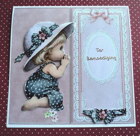 Dl Pearls, Lace and Ribbon Plain Card Base by Marijke Kok