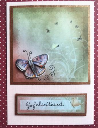 8" Butterfly Grunge Card Front & Text Plate #4 by Marijke Kok