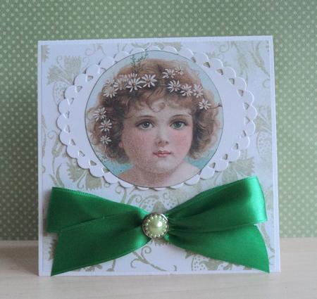Victorian Daisy Girl - 3D Square Step by Step Corner Stacker by Marijke Kok