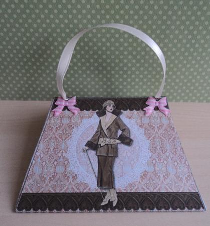 Vintage Lady Purse Shaped Card by Marijke Kok