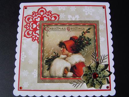 Beautiful Christmas Lady Topper & Tbag Tile Sheet by Marilyn Clarke