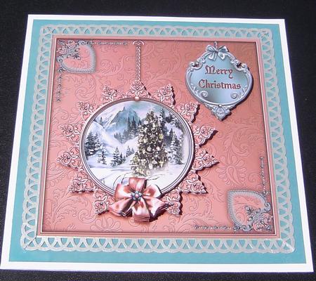 Winter Through the Looking Glass 5x5 Decoupage - Salmon by Marilyn Clarke