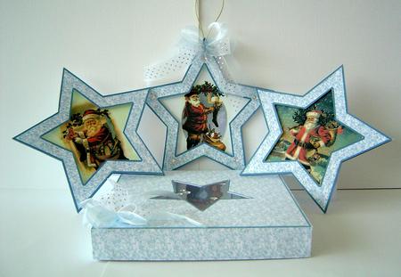 Three Star Shaped Cards with Matching Box Kit by Marilyn Clarke