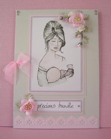 Pencil and Watercolour Mother&babygirl by Marilyn Clarke