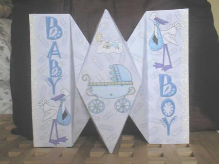 Diamond Fold Baby Boy Card by MMarilyn WillsonWillson