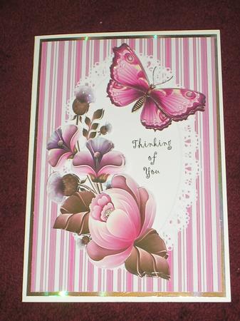 Pink Passion, Card with Decoupage by MMarilyn Willson
