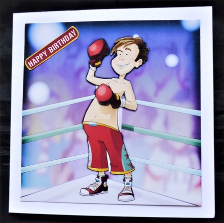 Boxer Boy Dude Red 8x8 Quick Card Featured Gallery Photo