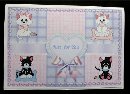 2 A5 Patchwork Card Fronts in Pink & Lilac by Maz Kfk