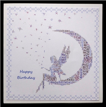 Birthday Fairy Sat on Moon Word Art by Maz Kfk