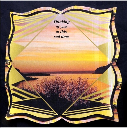 Curved Edge Card - Abstract Sunset by Maz Kfk