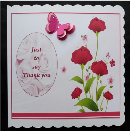 Blank card front / topper - Poppy / Poppies by Maz Kfk