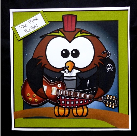 The Punk Rocker Owl 8x8 by Maz Kfk