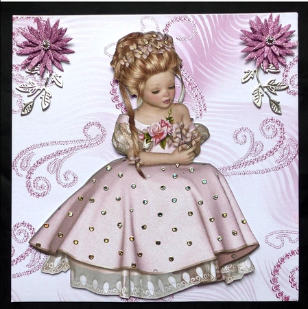 pretty in pink with roses and lace A4 by Maz Kfk