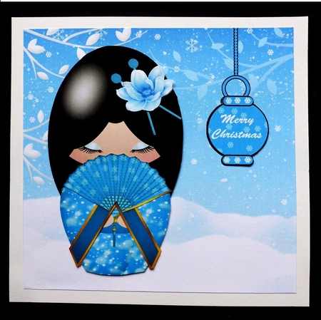 Christmas Kokeshi Mini Card Kit by Maz Kfk