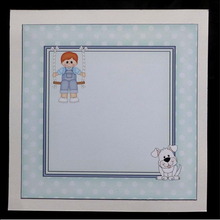 8 x 8 Cute Little Toddler is Swinging High matching square insert Panel by Maz Kfk