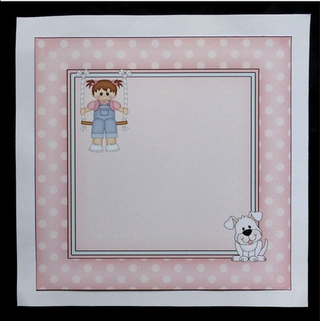 8 x 8 Cute Little Toddler is Swinging High matching square insert Panel by Maz Kfk