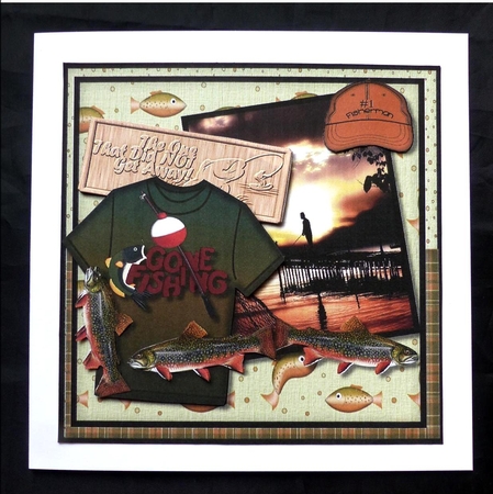 Male card Gone Fishing Collage by Maz Kfk