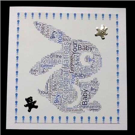 New Baby Boy Bunny Rabbit Word Art by Maz Kfk