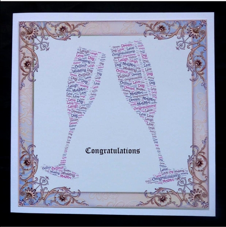 A Pair Of Toasting Champagne Glasses Wedding Word Art by Maz Kfk