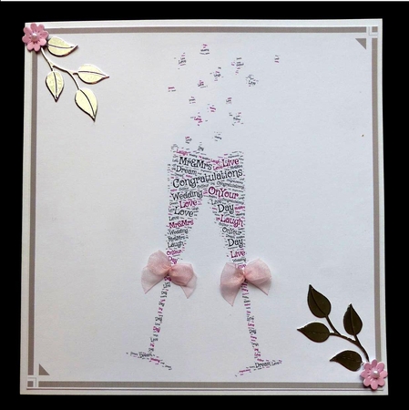 2 Champagne Flutes Wedding Day Word Art by Maz Kfk