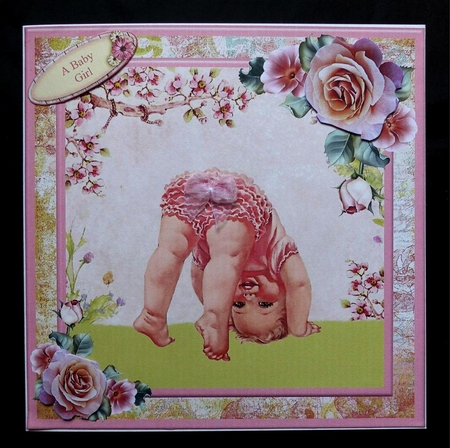 New Baby Girl Card Topper & Decoupage by Maz Kfk