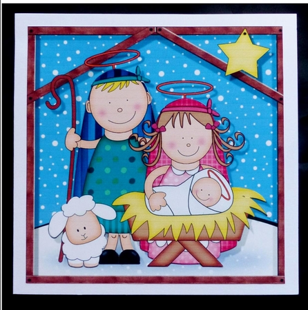 The Christmas Story Holy Family quick card and 3D decoupage by Maz Kfk