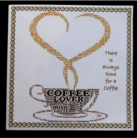 Coffee Lover Coffee Cup With Heart Word Art by Maz Kfk