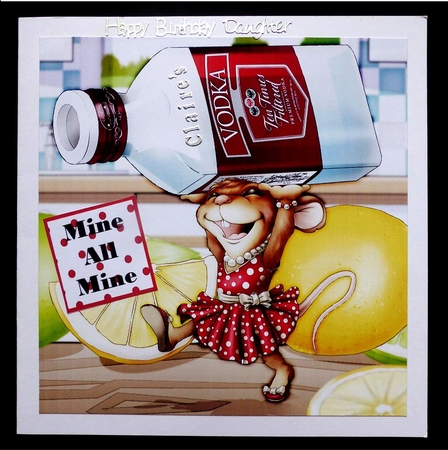 Mrs Vodka Mouse 8x8 Quick Card by Maz Kfk