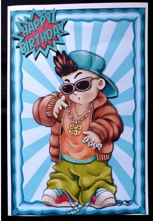 Cool Dude bad boy with captions A5 by Maz Kfk