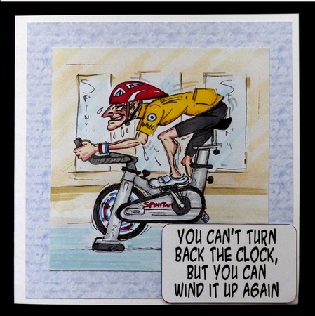 The Wrinklies Decoupage - Senior Cyclist by Maz Kfk