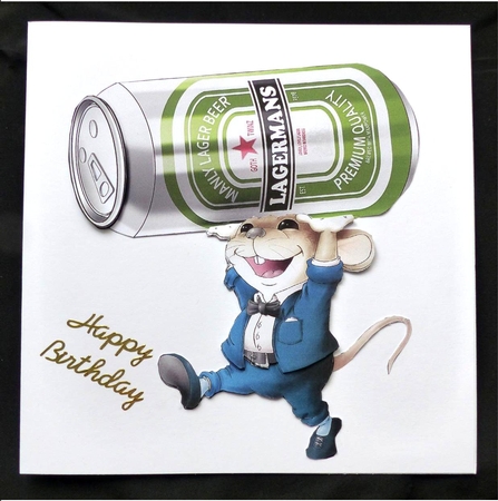 Mr Lager Mouse Decoupage Sheet by Maz Kfk