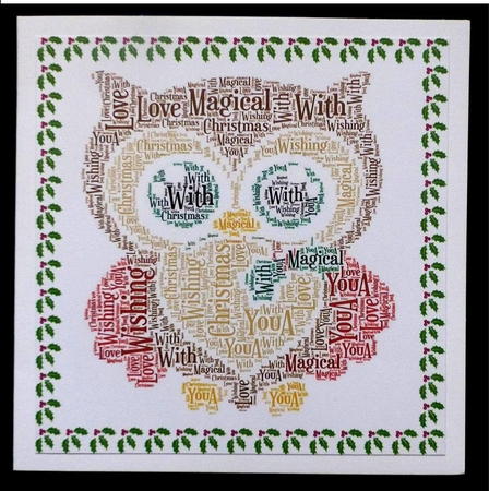 Christmas Cute Owl Word Art by Maz Kfk