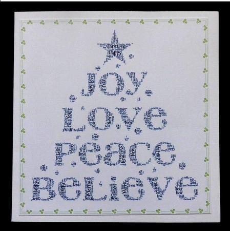 Blue Joy Love Peace Believe Word Art by Maz Kfk