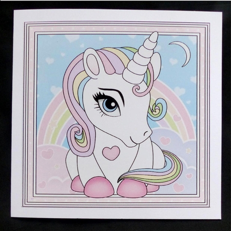 Cute Little Unicorn Scalloped Corner Stacker by Maz Kfk