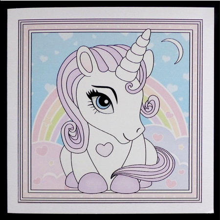 Cute Little Unicorn Scalloped Corner Stacker by Maz Kfk