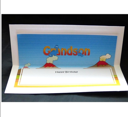 Large DL Happy Birthday GRANDSON with Dinosaurs insert by Maz Kfk