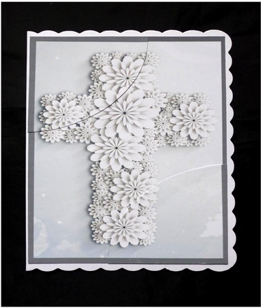 Easter Floral Cross Duo Corner Stacker by Maz Kfk