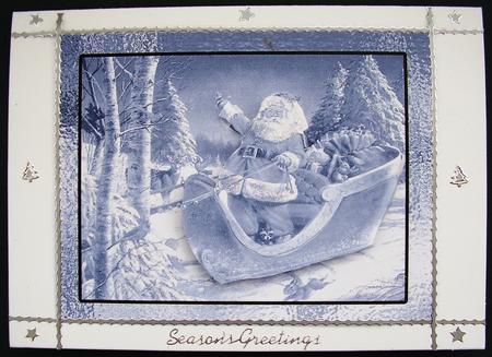 Santa in the Snow-blue by Maz Kfk