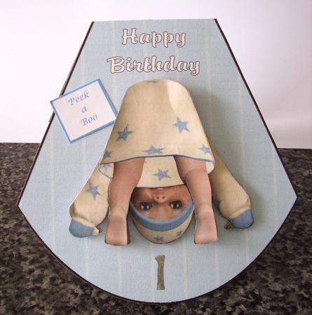 Peep-o Boy Wobble Card by Maz Kfk