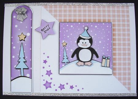 Cheeky Xmas Penguin Quick Card with 3D Decoupage by Maz Kfk