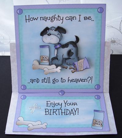 How Naughty Can I Be? -  - Easel Card with Decoupage by Maz Kfk
