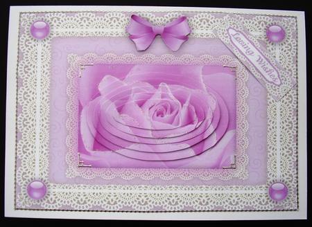 In the Pink 'n Lace A5 Pyramid Card Front by Maz Kfk