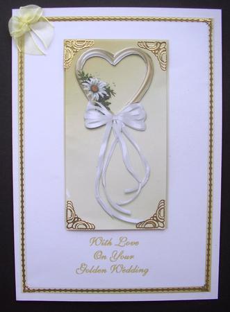 Gold Heart and Flowers Golden Wedding by Maz Kfk