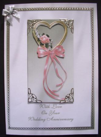 Gold Heart & Pink Flowers Anniversary by Maz Kfk