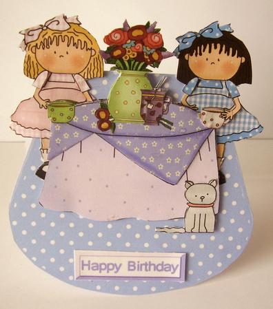 Come to Tea -wobble Card by Maz Kfk