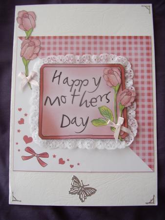 Mothers Day Greeting Card with Decoupage by Maz Kfk